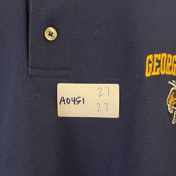 Georgia Tech Mens Navy Blue Polo Shirt Sz XL Embroidered Logo Short Sleeve *read - Picture 10 of 10